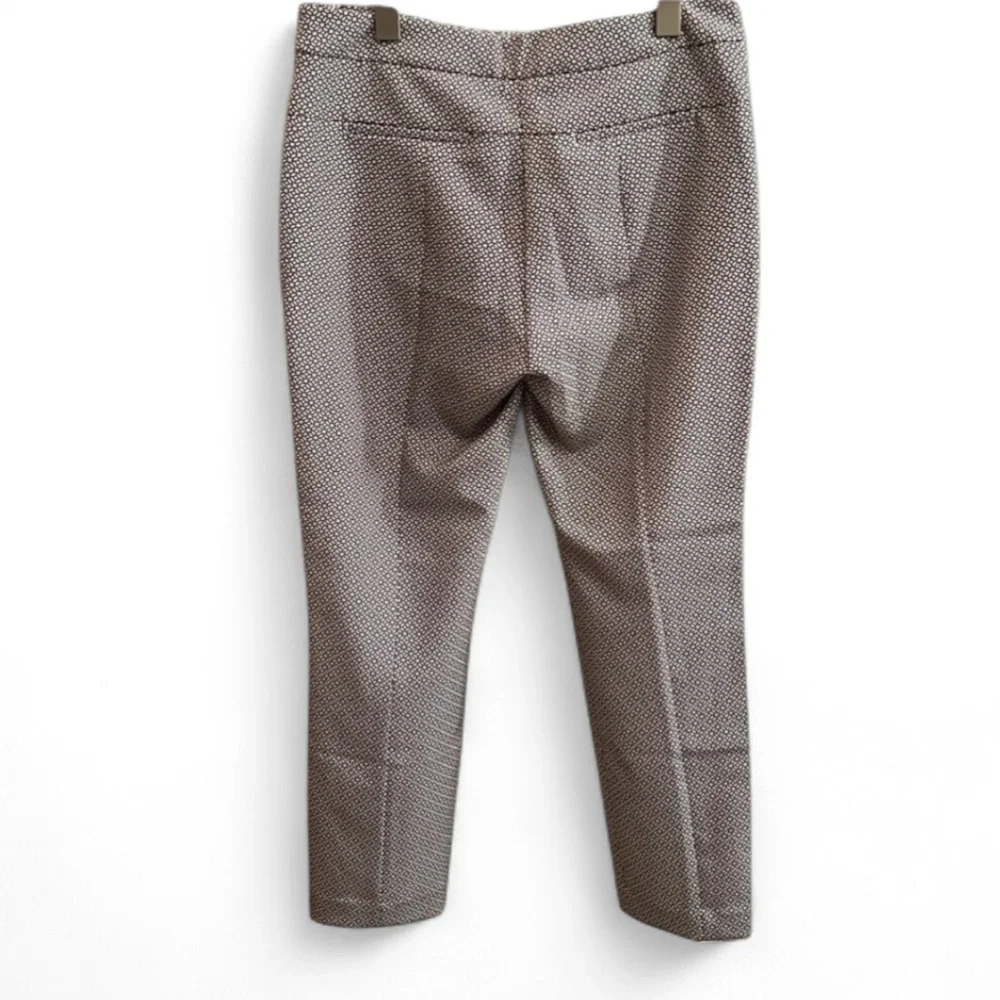 Adrianna Papell NEW mid-rise tailor taper Y2K 90’s trouser White Black Sz 6